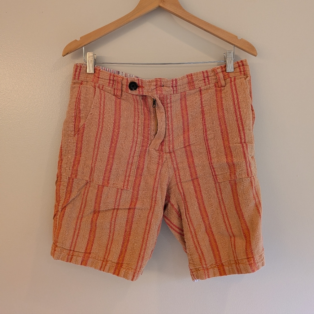 Threads 4 Thought Red and Tan Striped Cargo Shorts
